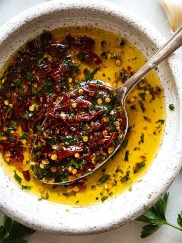 Mediterranean Sun-Dried Tomato Garlic Olive Oil Dip Recipe