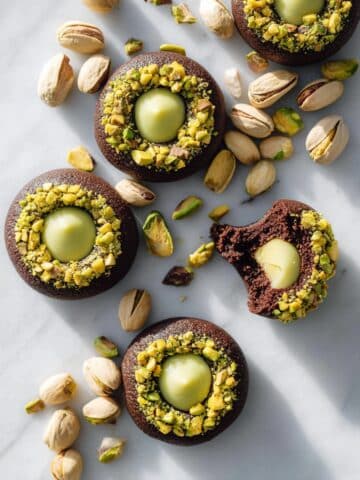 Chocolate Pistachio Cream Thumbprints Recipe