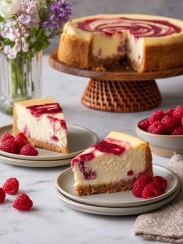 Raspberry Cheesecake with Raspberry Sauce Swirl Recipe