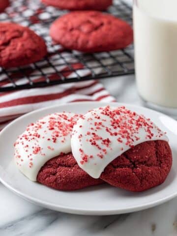 Red Velvet Cookies with White Chocolate Dipping and Sprinkles Recipe