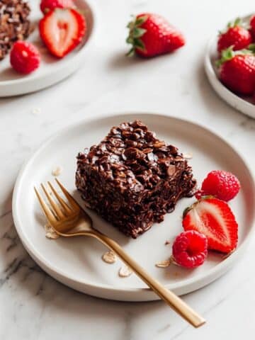 Brownie Chocolate Baked Oats (No Banana) Recipe