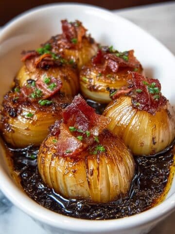 Honey-Glazed Shallots with Crispy Bacon Recipe