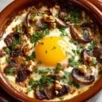 Baked Egg with Truffle, Brie, and Mushrooms Recipe