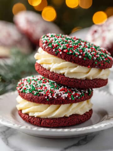 Red Velvet Wreath Whoopie Pies with Cream Cheese Filling Recipe
