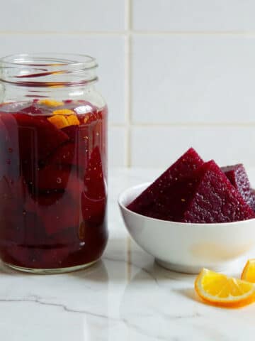 Refrigerator Pickled Beets with Citrus and Mustard Recipe