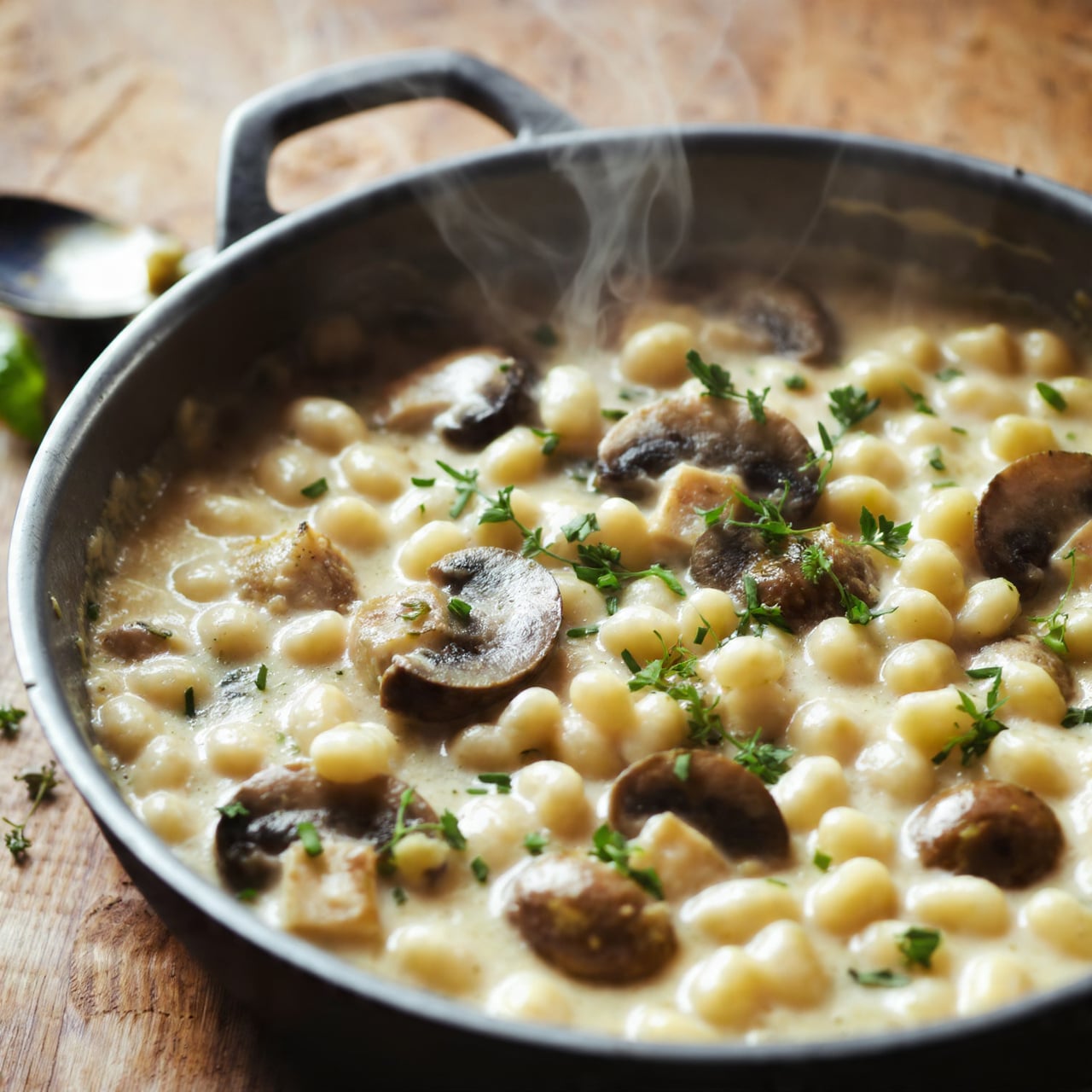 Creamy White Bean and Mushroom Skillet Dinner Recipe