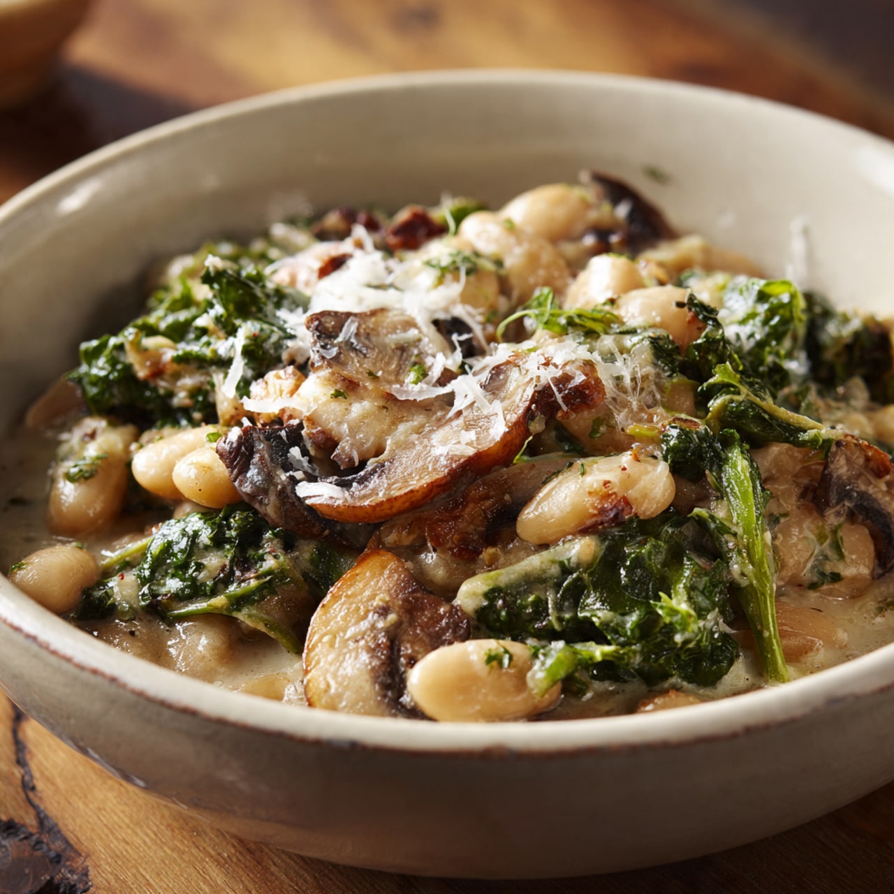 Creamy White Bean and Mushroom Skillet Dinner Recipe