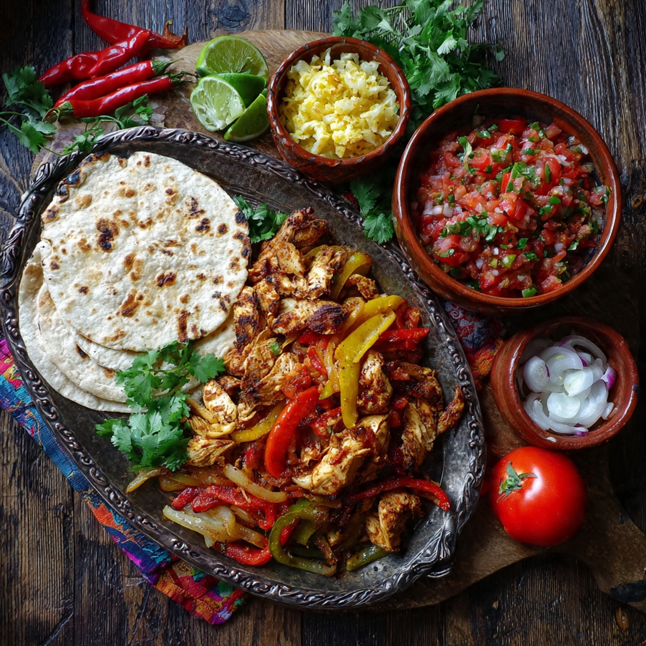 Sheet Pan Chicken Fajitas With Homemade Salsa Recipe