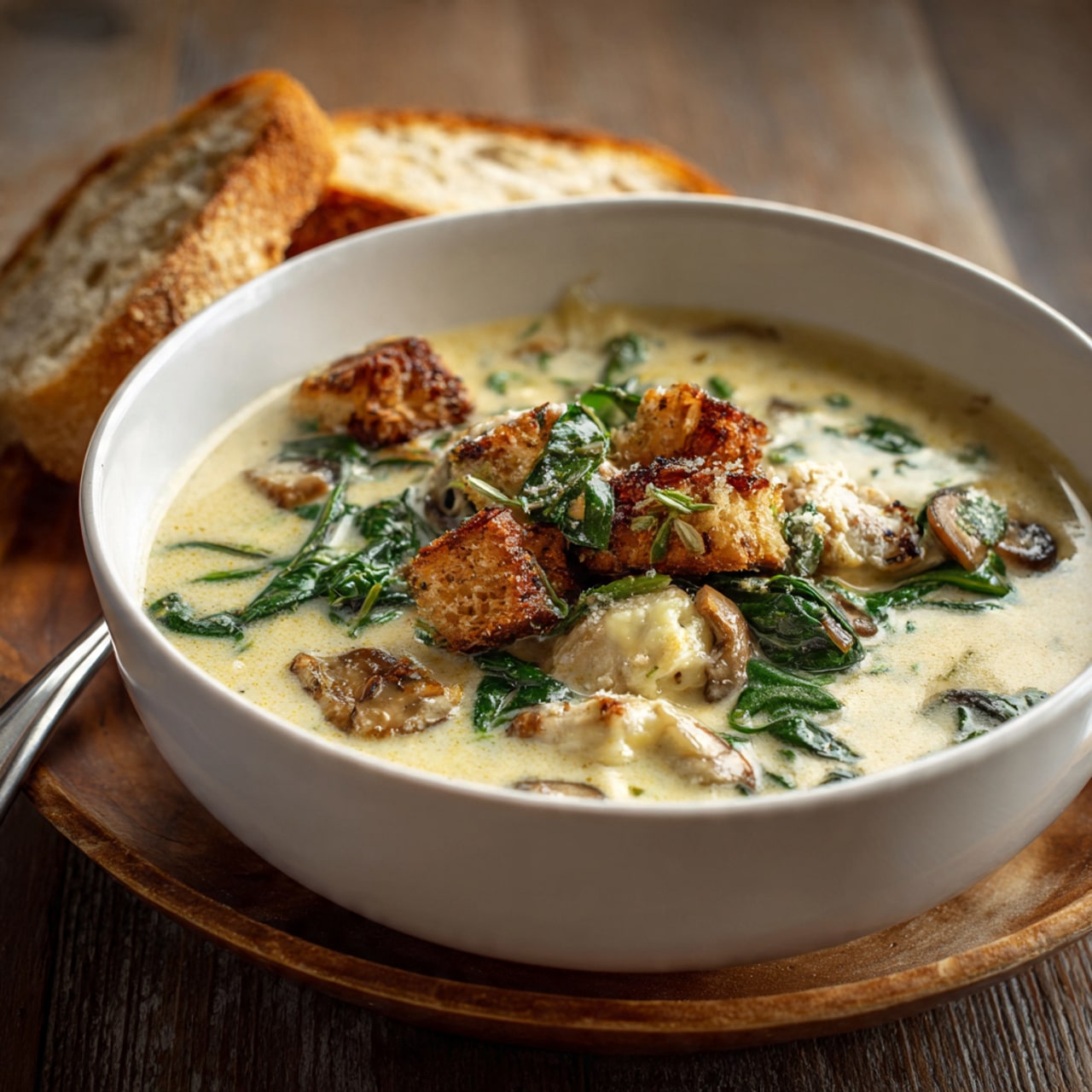 Oyster Stew with Brie and Spinach Recipe