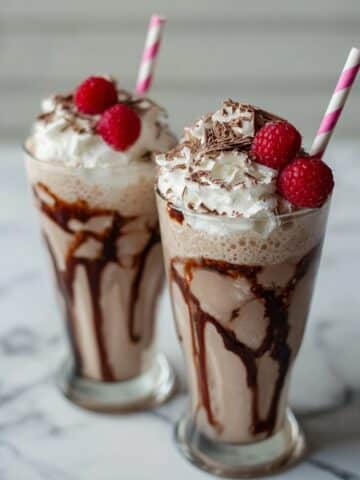 Creamy Chocolate Raspberry Milkshakes Recipe