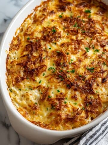 French Onion Chicken Orzo Casserole Recipe