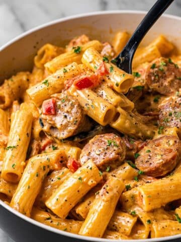 One Pot Creamy Cajun Sausage Pasta Recipe