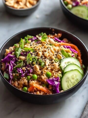 Crispy Rice Salad with Peanut Sesame Dressing Recipe