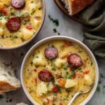Cajun Potato Soup with Andouille Sausage, Cheddar, and Heavy Cream Recipe