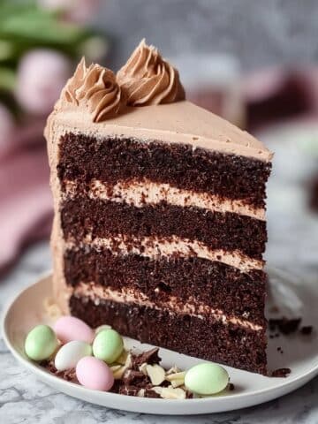 Mini Egg Speckled Chocolate Cake with Lilac Buttercream and Robin’s Egg Finish Recipe