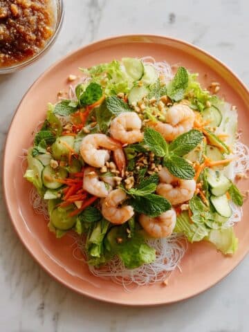 Shrimp Spring Roll Salad with Ginger Dressing Recipe