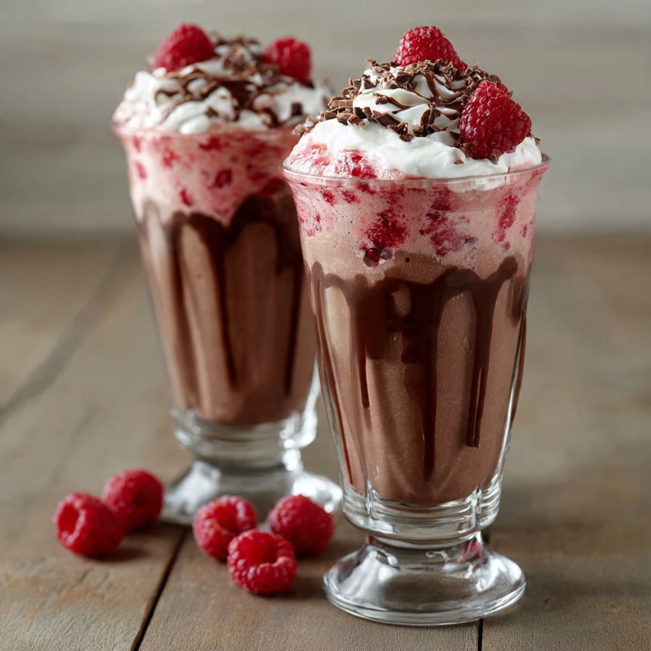 Creamy Chocolate Raspberry Milkshakes Recipe