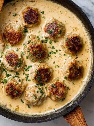 Keto Turkey Meatballs in Creamy Parmesan Sauce Recipe