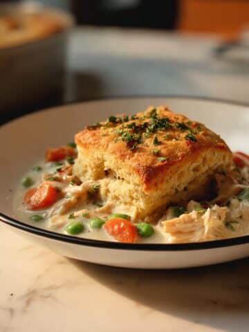 Red Lobster-Style Chicken Pot Pie with Fluffy Biscuits Recipe