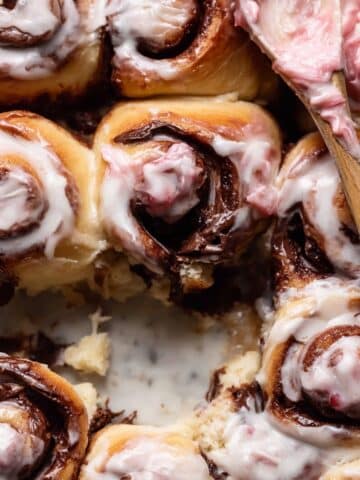 Neapolitan Cinnamon Rolls with Swirled Icing Recipe
