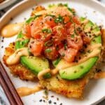 Crispy Sushi-Style Rice Cakes with Salmon, Avocado, and Spicy Mayo Recipe