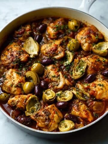 Savory Chicken Stifado with Artichokes Recipe