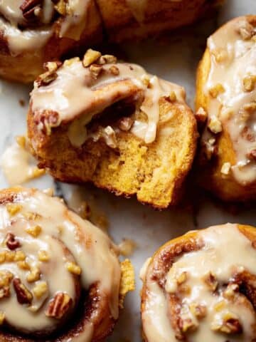 Pumpkin Cinnamon Rolls with Pumpkin Spice Filling and Cream Cheese Frosting Recipe