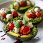 No Bake Pesto Caprese Stuffed Avocados Recipe