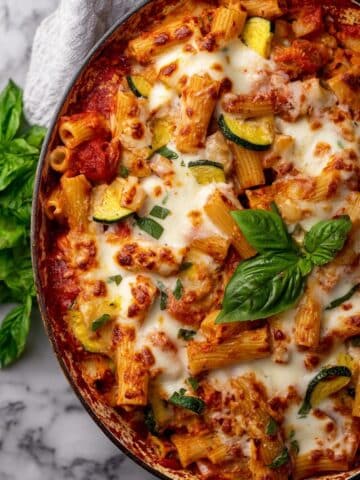 Baked Rigatoni Fra Diavolo with Sausage and Zucchini Recipe