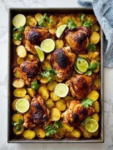 Curried Baked Chicken Thighs and Potatoes Recipe