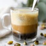 Pistachio Oat Milk Latte with Salted Brown Butter Topping Recipe