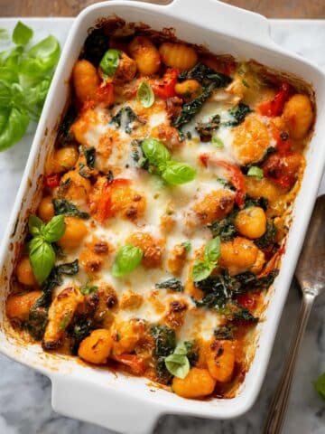 Baked Gnocchi with Chicken in Red Pesto Sauce Recipe