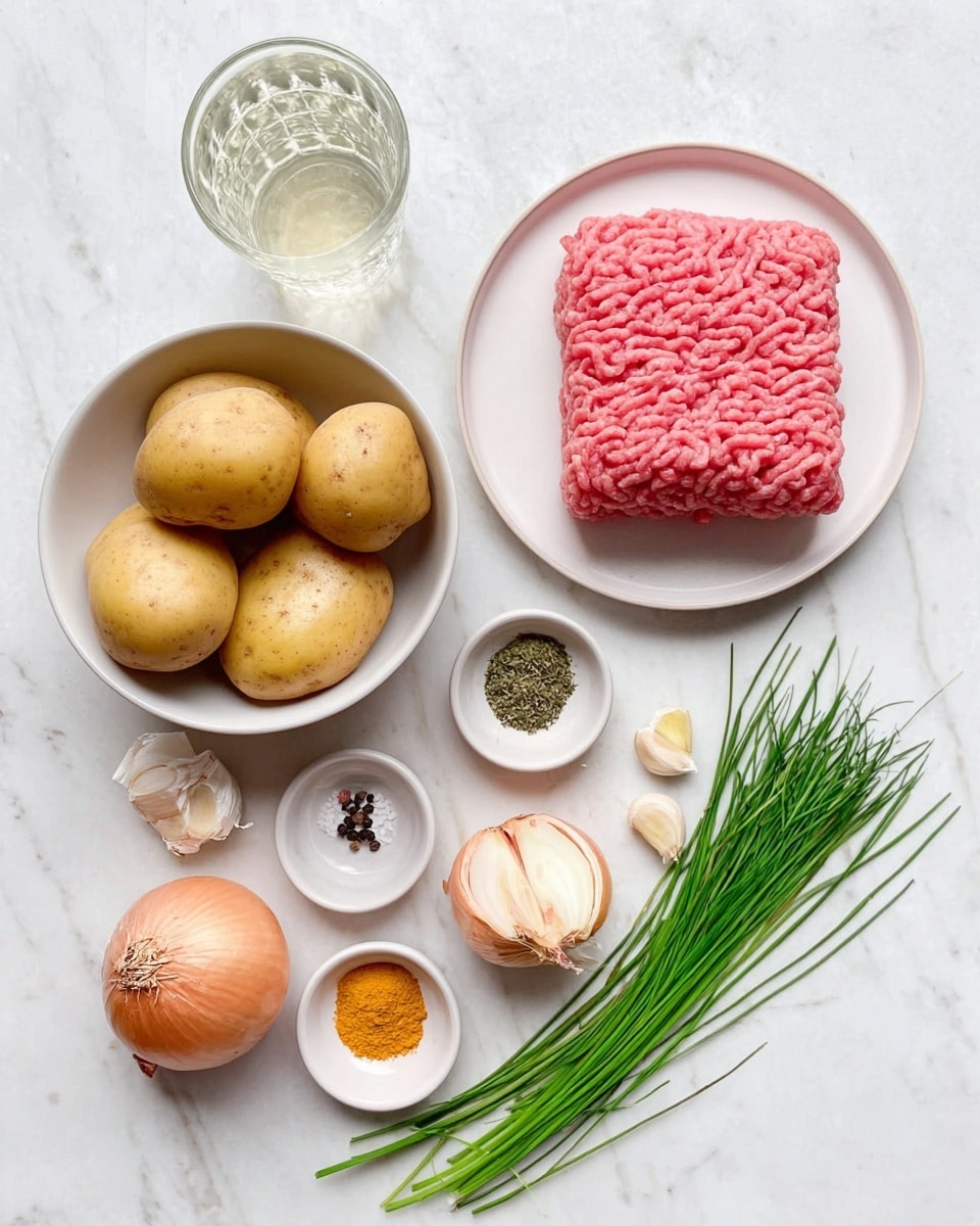 A white bowl is divided into four sections, holding different foods. One section has shiny small golden potatoes sprinkled with green herbs. Another section is filled with bright green peas with a smooth texture. The third section contains cooked ground meat mixed with small bits of vegetables in a brown sauce. The last section has vibrant red-purple shredded cabbage with a slightly wet appearance, sitting under the potatoes. The bowl rests on a white marbled surface with a fork and knife visible nearby. photo taken with an iphone --ar 4:5 --v 7
