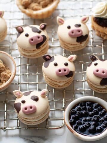 Cow Macarons with Brown Sugar Milk Tea Filling and Optional Boba Recipe