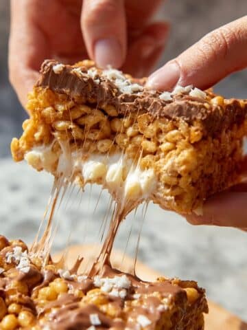 Peanut Butter Butterscotch Rice Krispie Treats with Chocolate Ganache Recipe