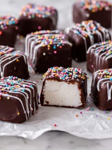 Chocolate-Covered Marshmallows with Rainbow Sprinkles Recipe