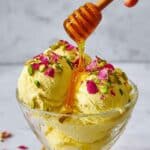 Persian Saffron, Rose, and Pistachio Ice Cream (Bastani Sonnati) Recipe
