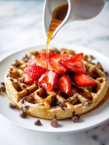 Fluffy Homemade Chocolate Chip Waffles Recipe